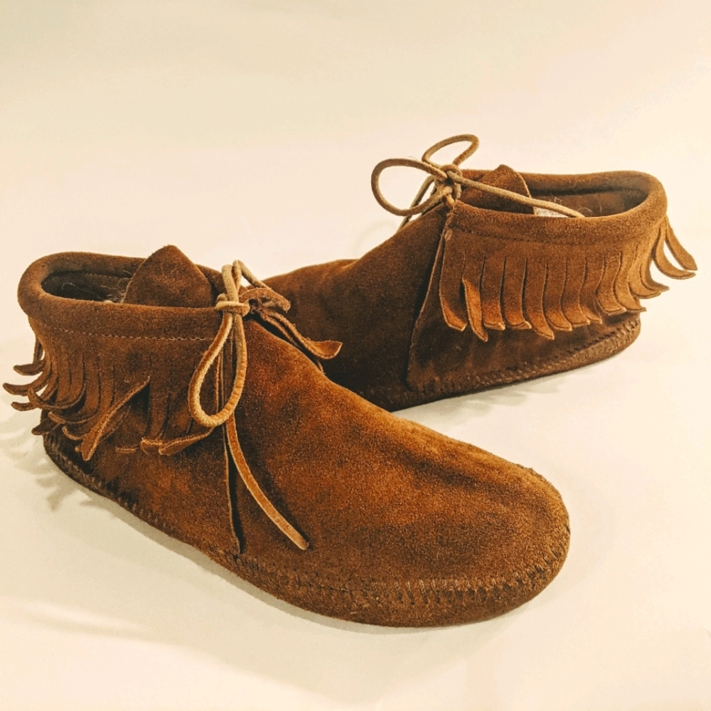Classic fringe softsole boot suede moccasins